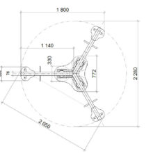 Качалка на пружине «Трилистник» из металлической трубы (мод.20214). Вид 3
