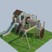 Детский игровой комплекс с домиком (мод.21130). Вид 1