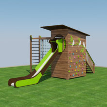 Детский игровой комплекс с домиком (мод.21132). Вид 1