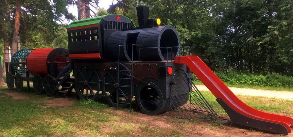 Детский игровой комплекс «Паровоз» для детской площадки — Ногинск, парк «Волхонка»
