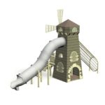 Детский игровой комплекс «Мельница мини» серии «Замки» — компактный игровой комплекс с горкой и башней, арт. 30047