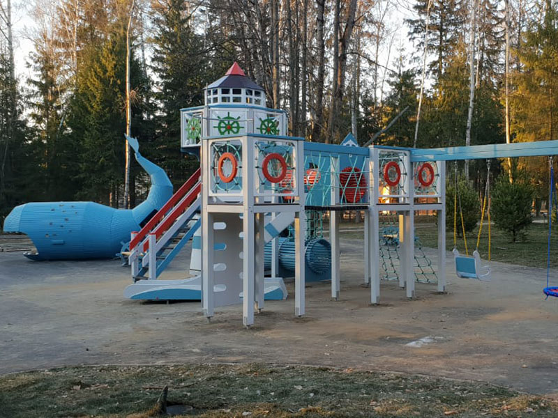 Игровые элементы из дерева для детской площадки, купить в Москве | «Забава-Спорт»